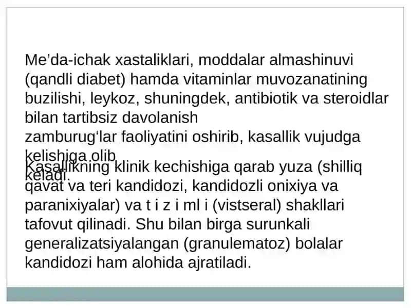 Kandidozlar va onikomikozlar 4