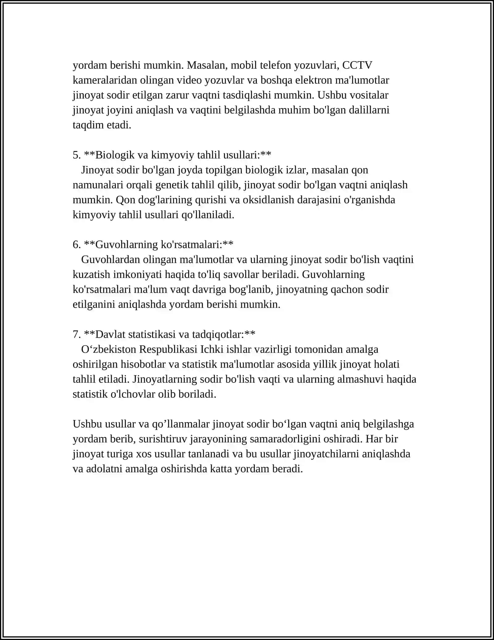 Jinoyat sodir etilgan vaqti va uning aniqlanishi 4