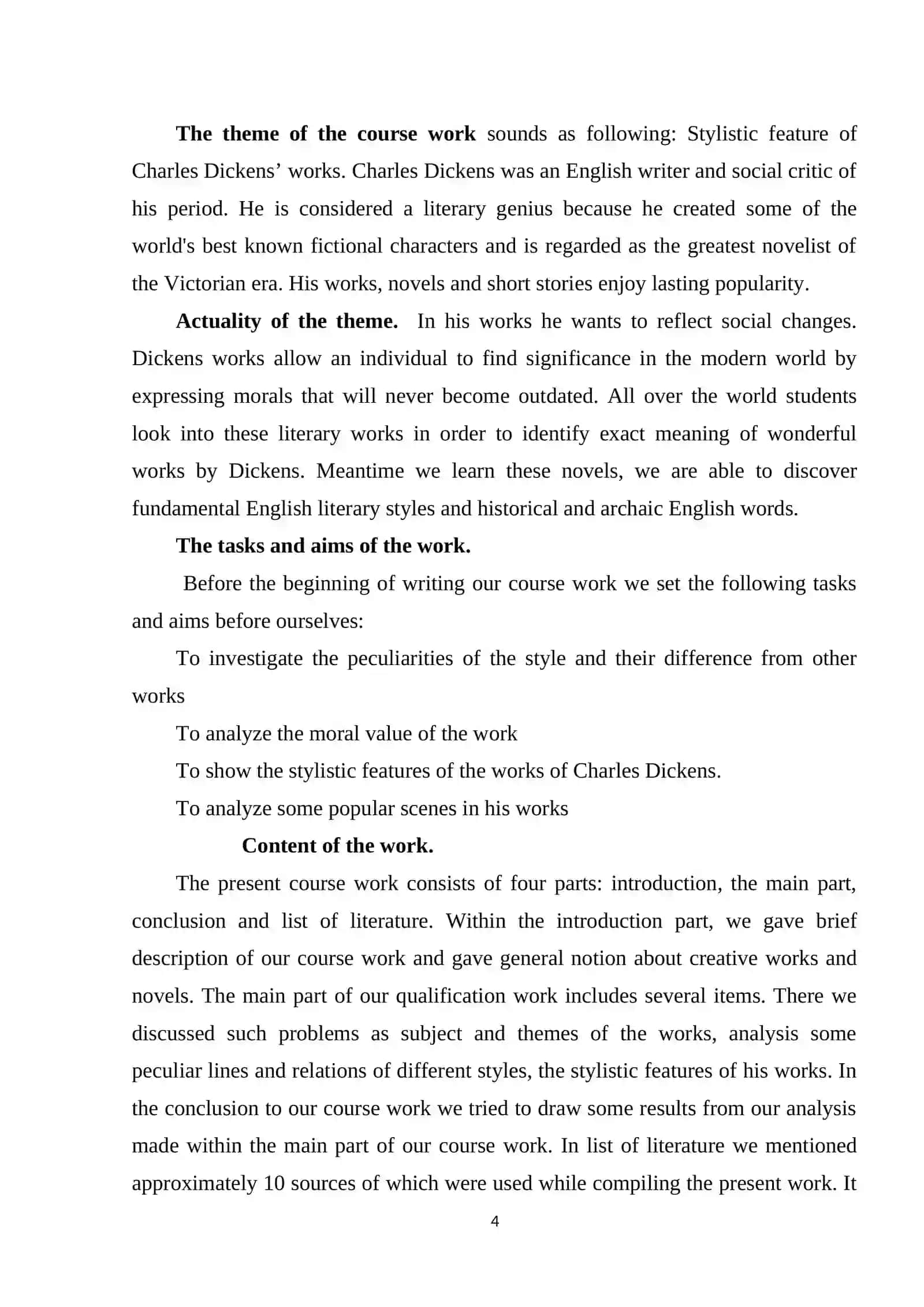 Stylistic features of Charles Dickens’ works 4