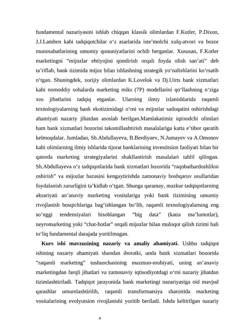 Bank xizmatlari bozorida raqamli marketing texnologiyalaridan foydalanishni takomillashtirish 4