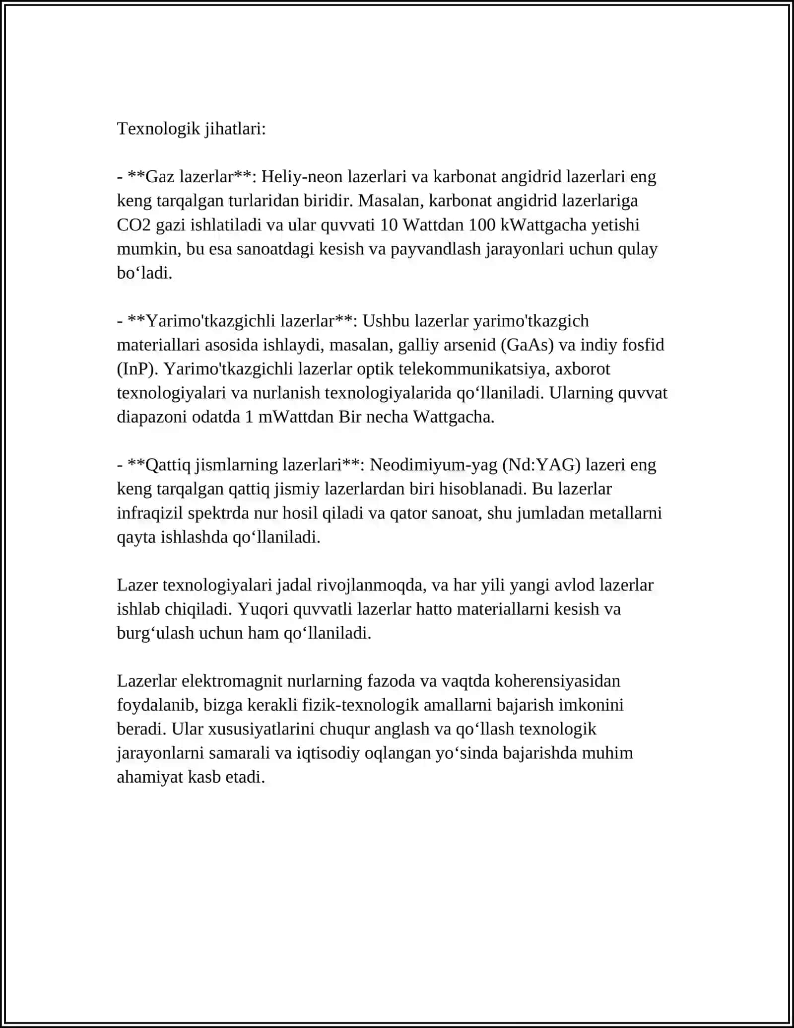 OPTIK KVANT GENERATORLARI ( LAZERLAR) 4