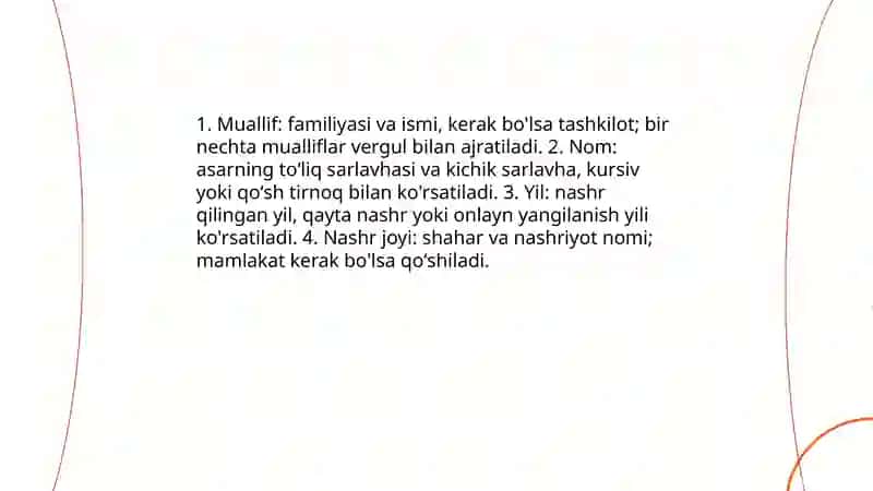 Bibliografik roʻyxatni tuzish qoidalari 4