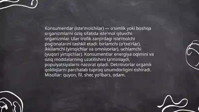 Produserlar (avtotrof organizmlar) 4