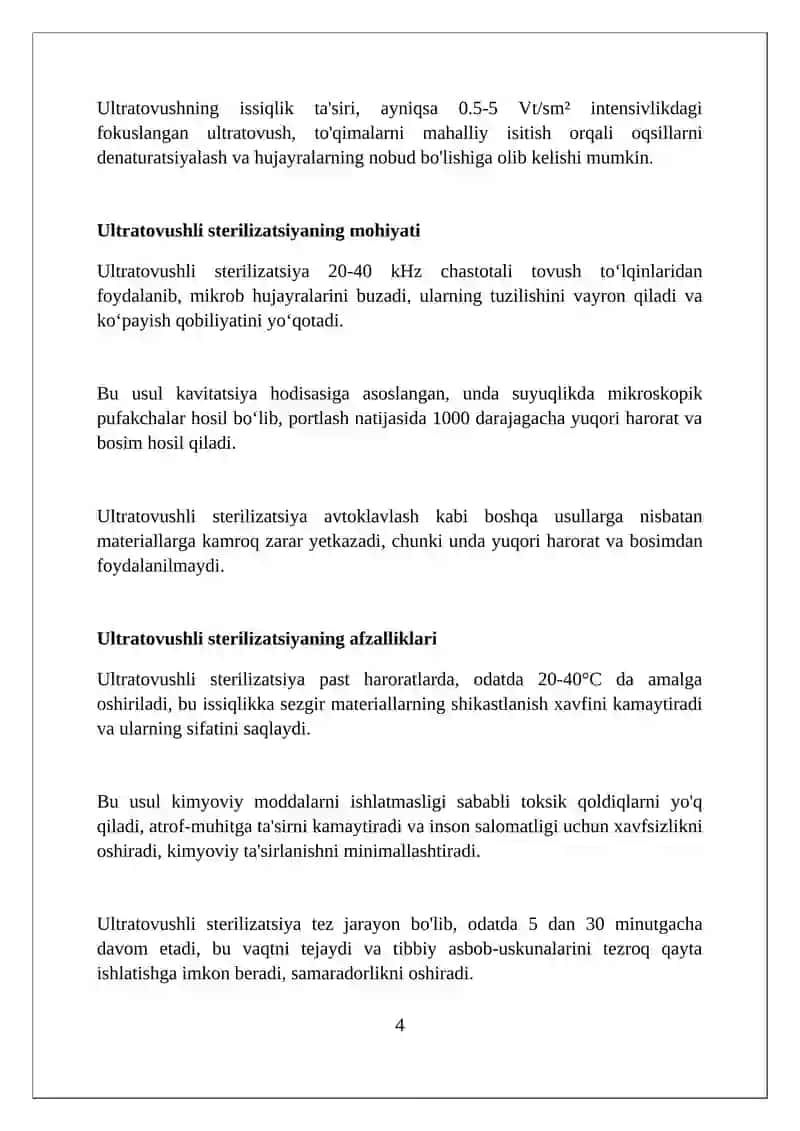 Ultra tovushli strilizatsiya asoslari 4