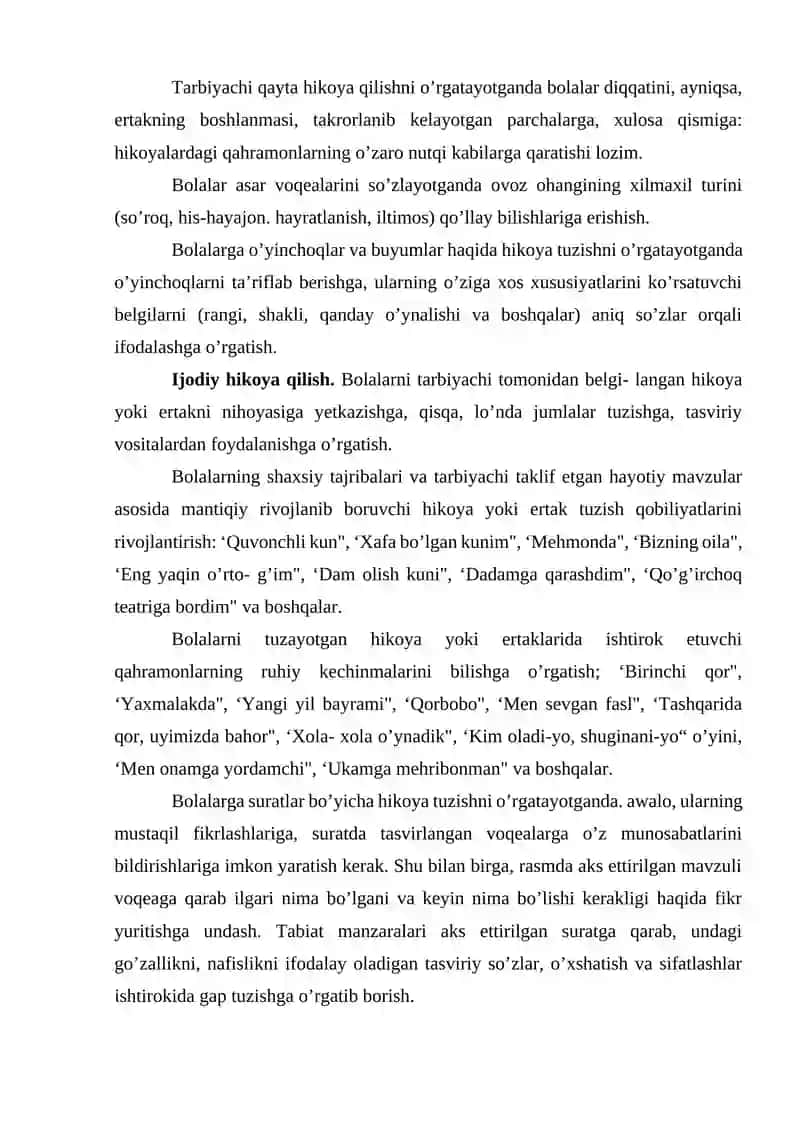 HIKOYA QILISHGA ÕRGATISH FAOLIYAT TURLARI 4