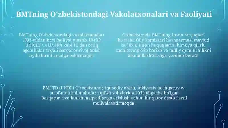 O'zbekistoning BMT bilan hamkorlik aloqalari 4