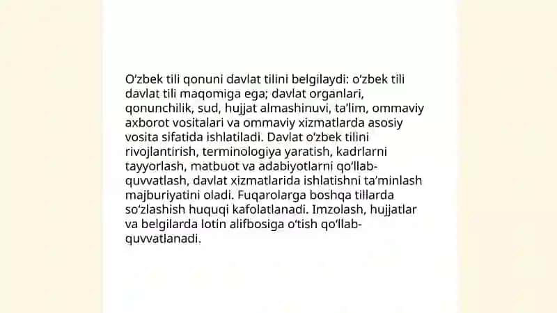 Oʻzbek tili davlat tili togʻrisida 4