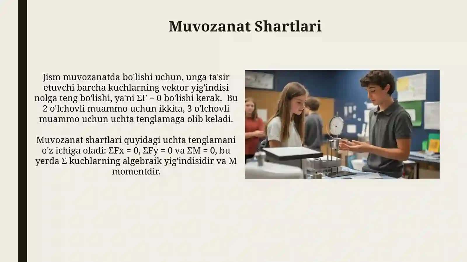 Kuchlarning Teng Ta'sir Etganligi 4