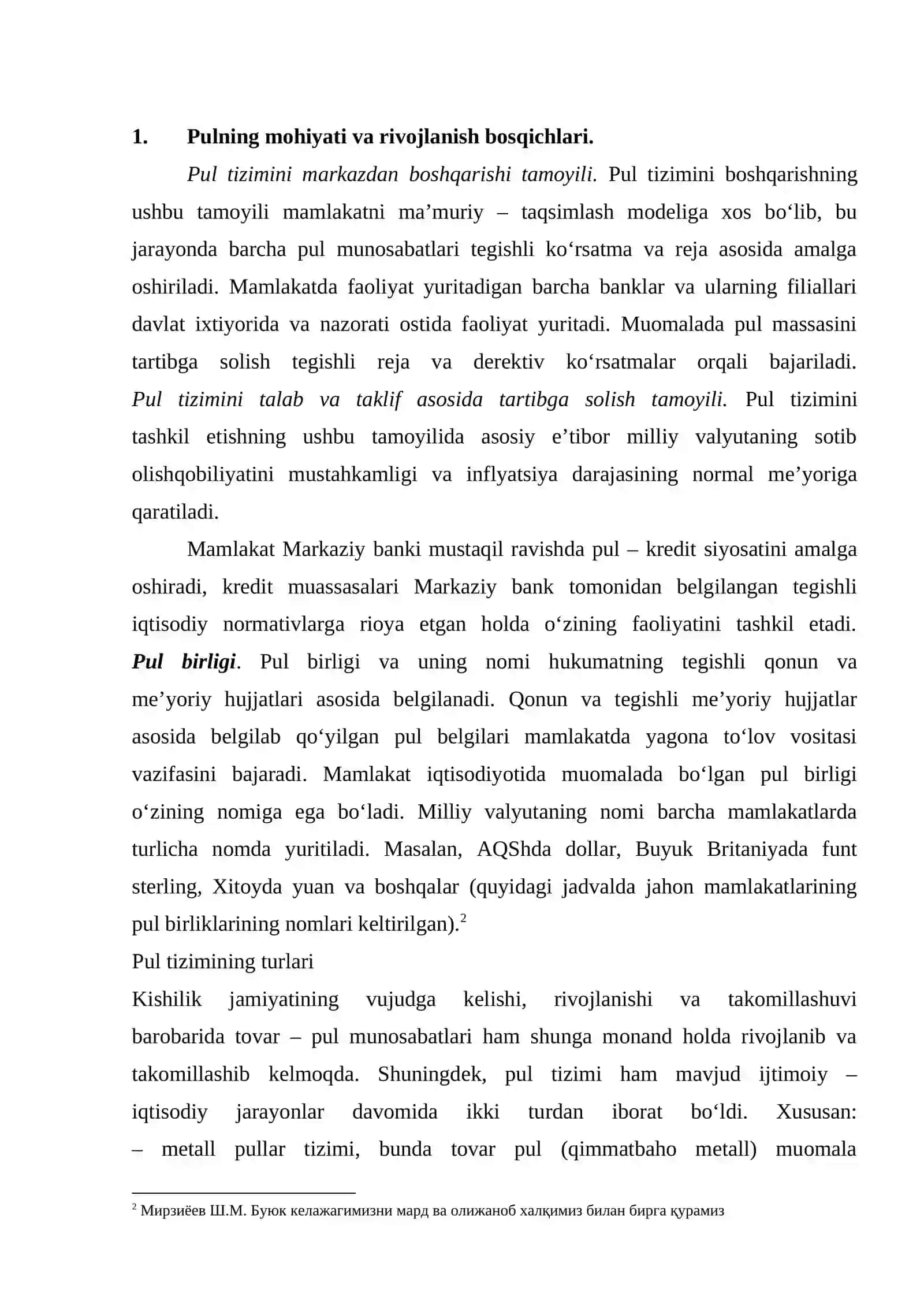 PUL TIZIMI EVOLYUTSIYASI VA UNING TURLARI 4