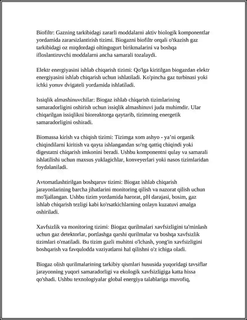 BIOGAZ OLISH QURILMALARI 4
