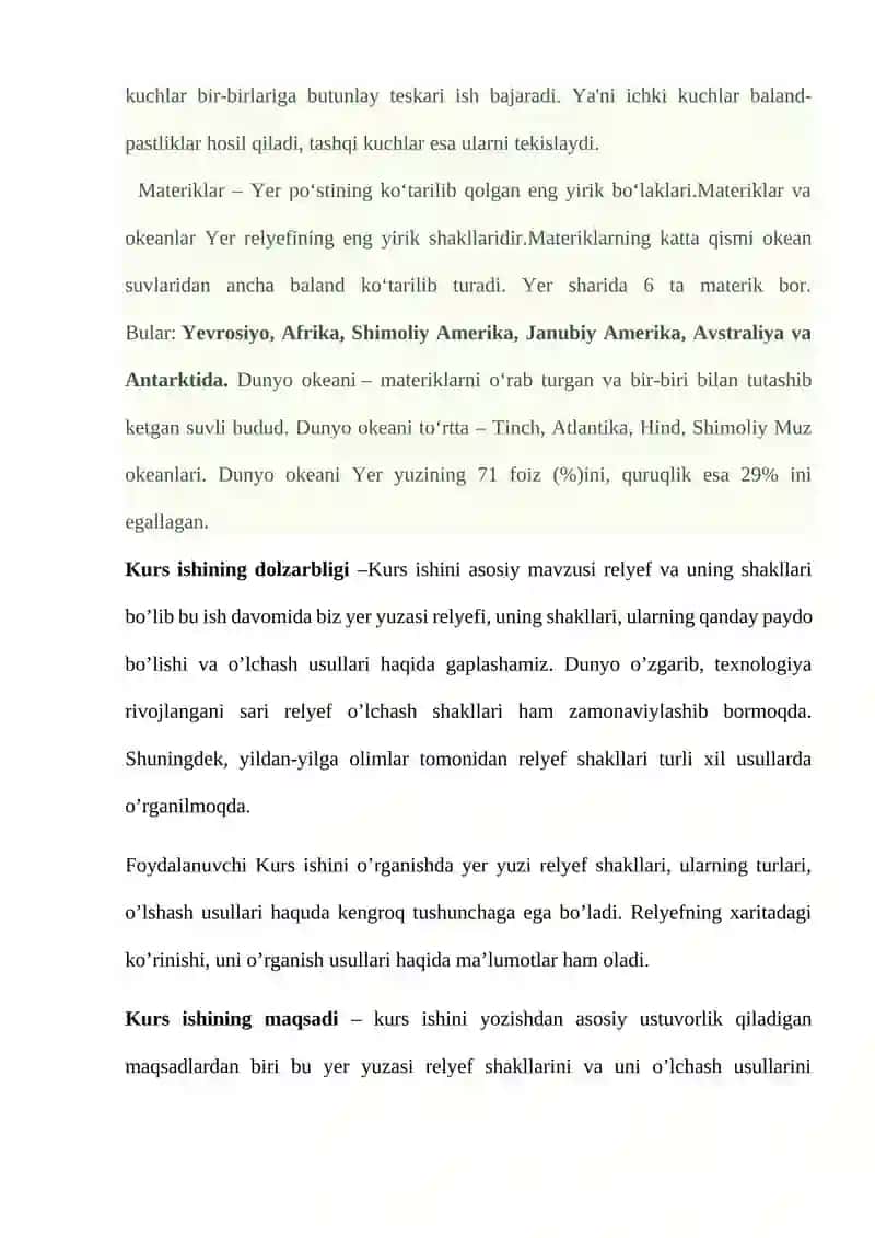 Yer yuzasi relyefining asosiy shakllari 4