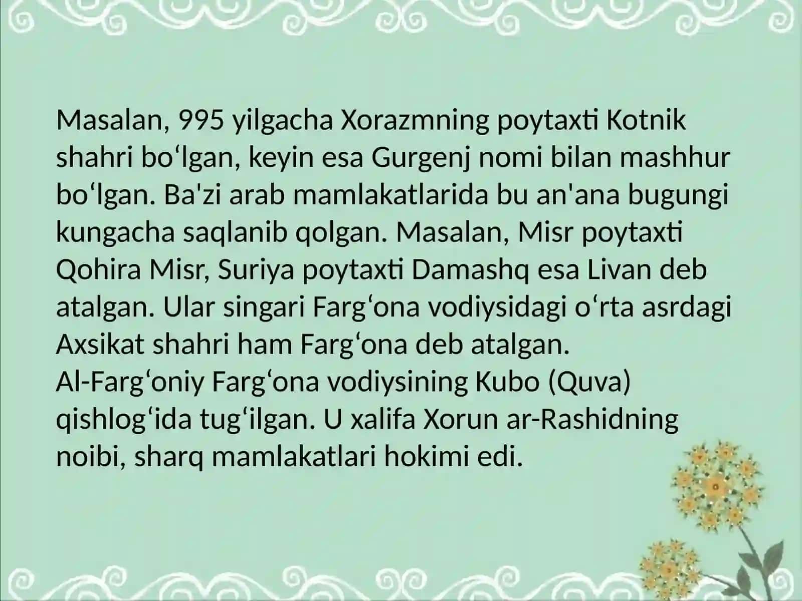 Ahmad al-Farg'oni va uning merosi 4