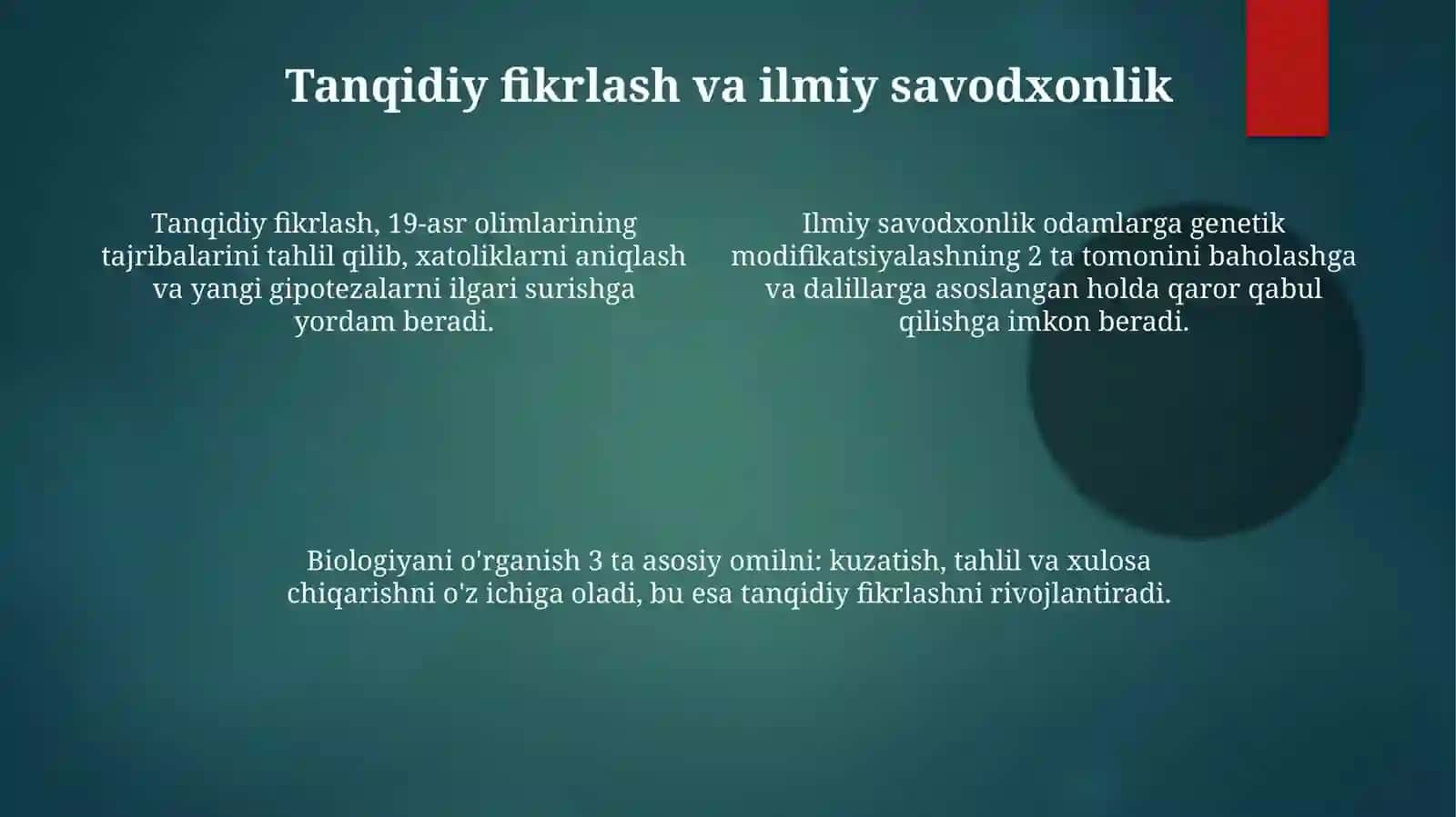 Biologik ta'limning órni 4