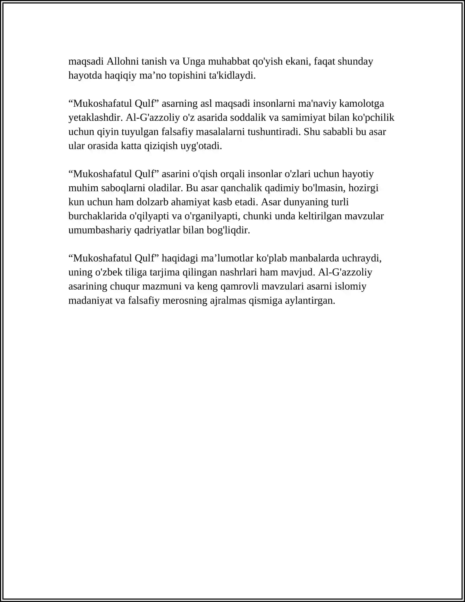 "MUKOSHAFATUL QULF" ASARI 4