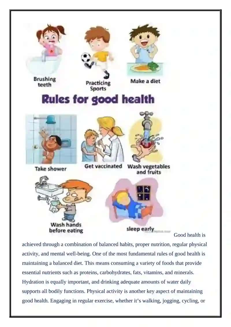 Rules of good health 4