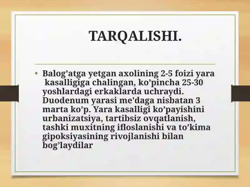 ME'DA VA O`N IKKIBARMOQLI ICHAK YARA KASALLIGI 4