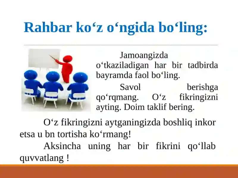 Rahbarvarahbariyat bilan chiqishishning eng samarali yo‘llari 4