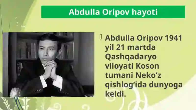 Abdulla Oripov hayoti va ijodi 4
