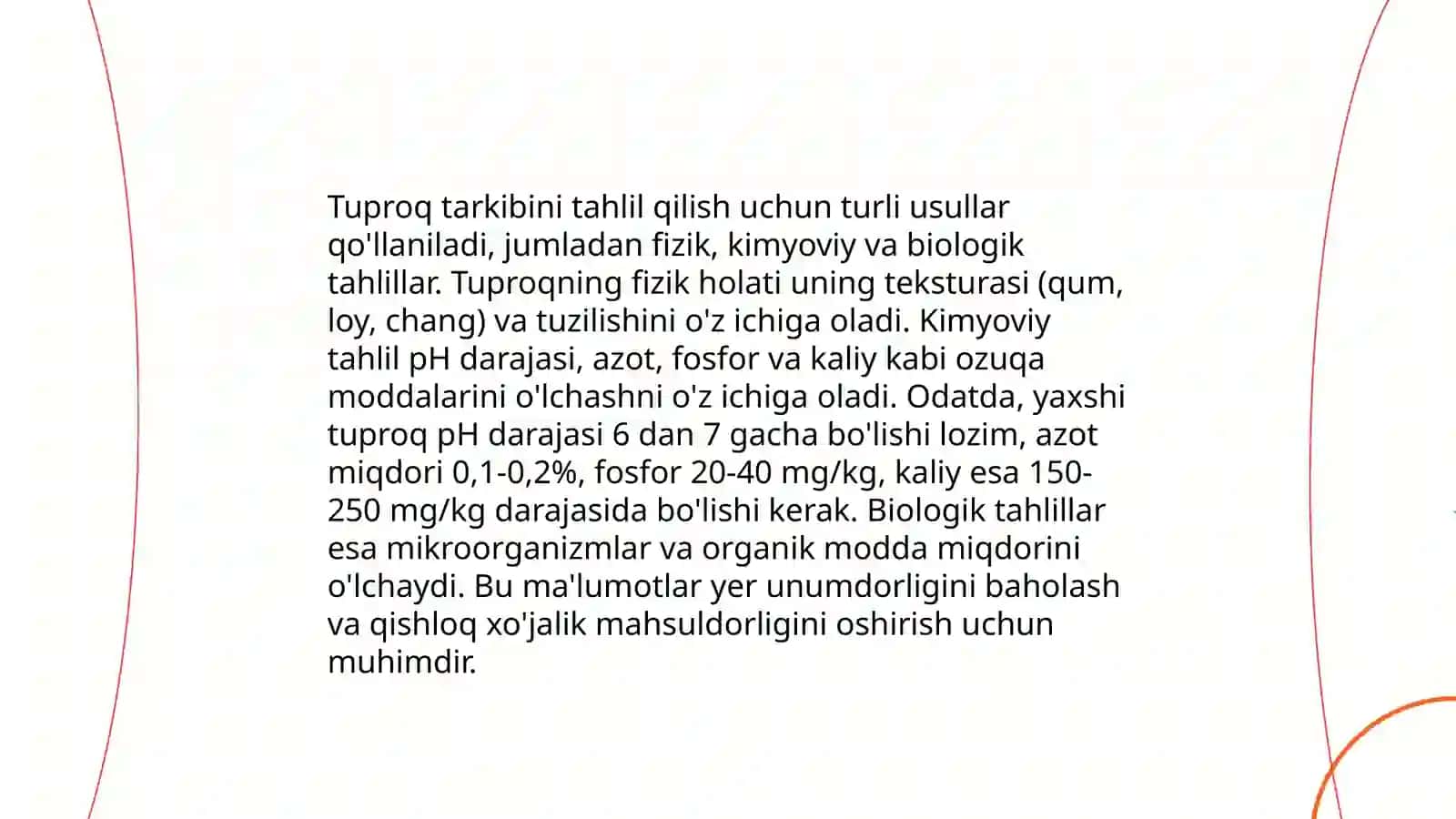 Yer munosabatlari sifati va miqdorini aniqlash 4