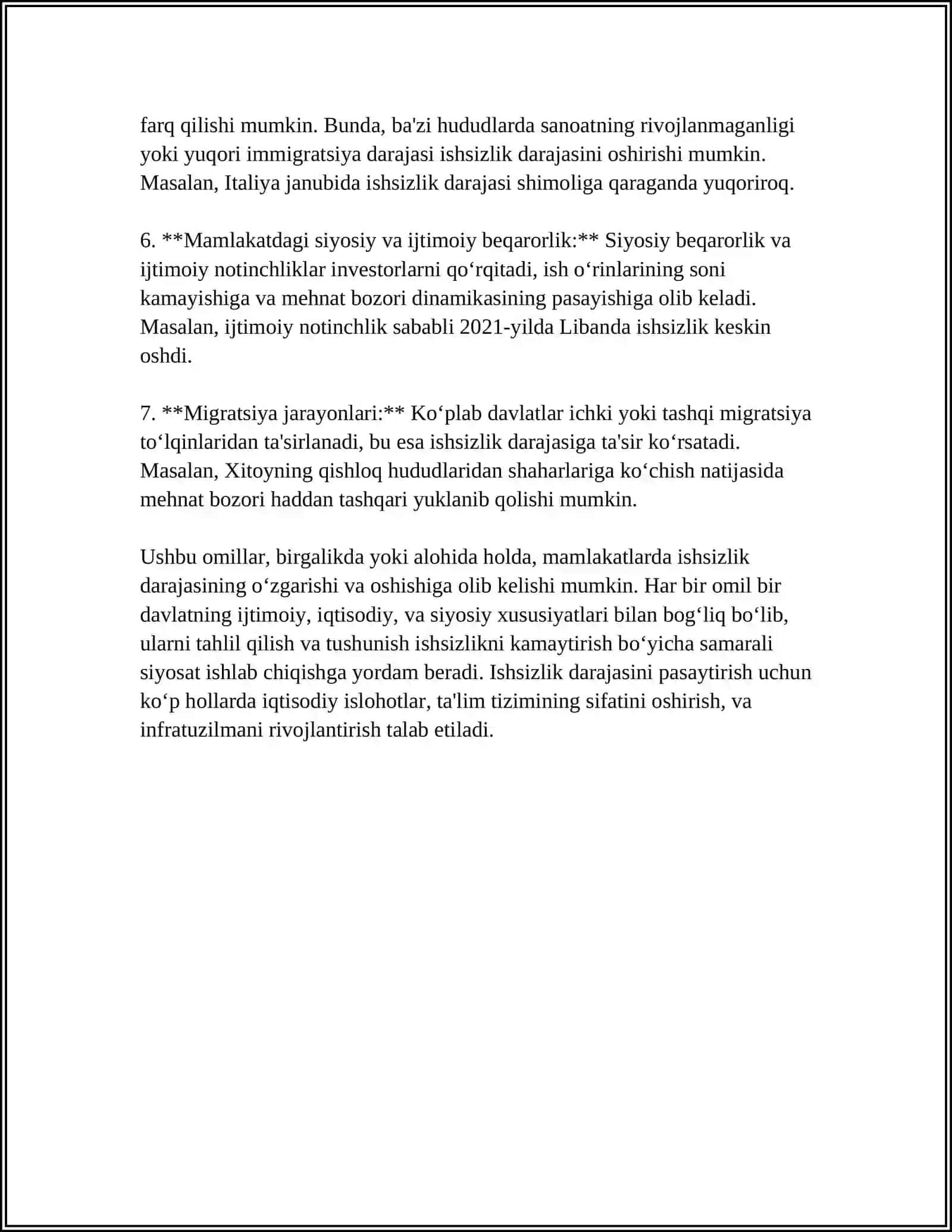 ISHSIZLIK VA UNING IQTISODIY TA'SIRI 4
