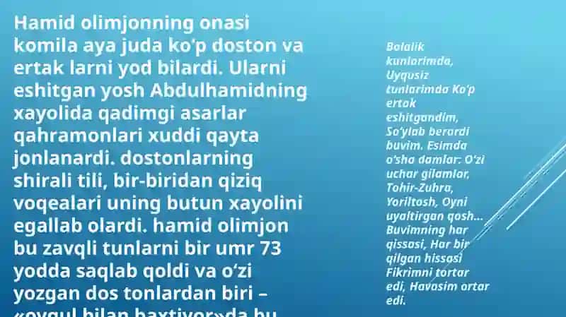 Hamid Olimjon mustaqil ish 4
