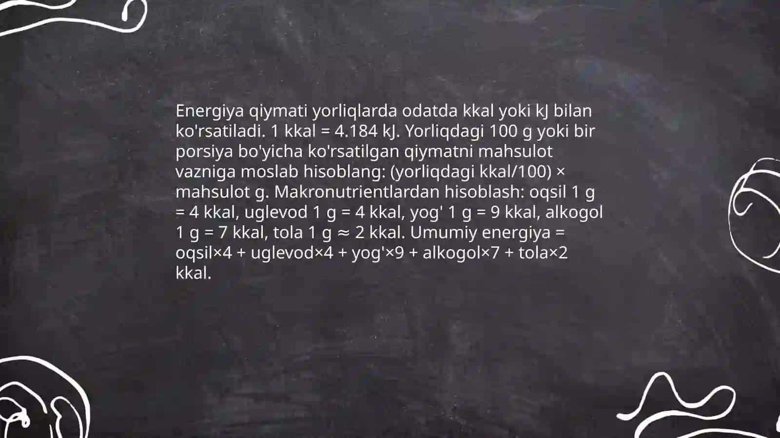 Oziq-ovqat mahsulotlarining tarkibi 4