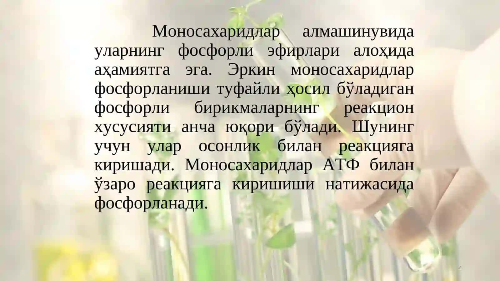 Углеводларнинг ҳосил бўлиши ва парчаланиши 4