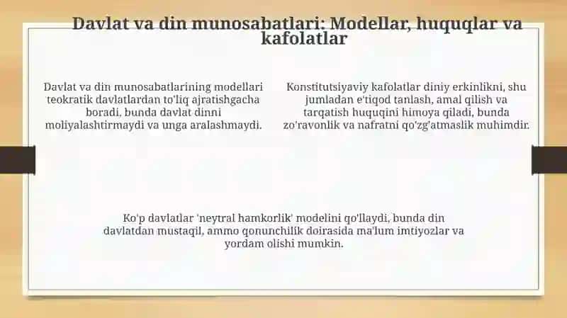 Sekulyarizm va diniylik: Asosiy tushunchalar va modellari 4