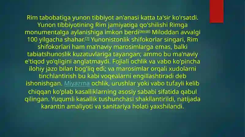 Rim va Gretsiyada davolashning qadimiy usullari 4