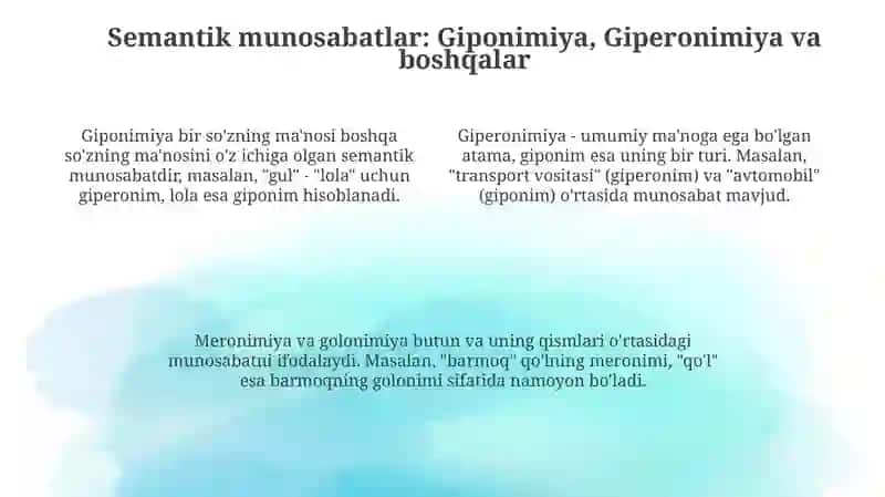 Leksik maydon tushunchasi 4