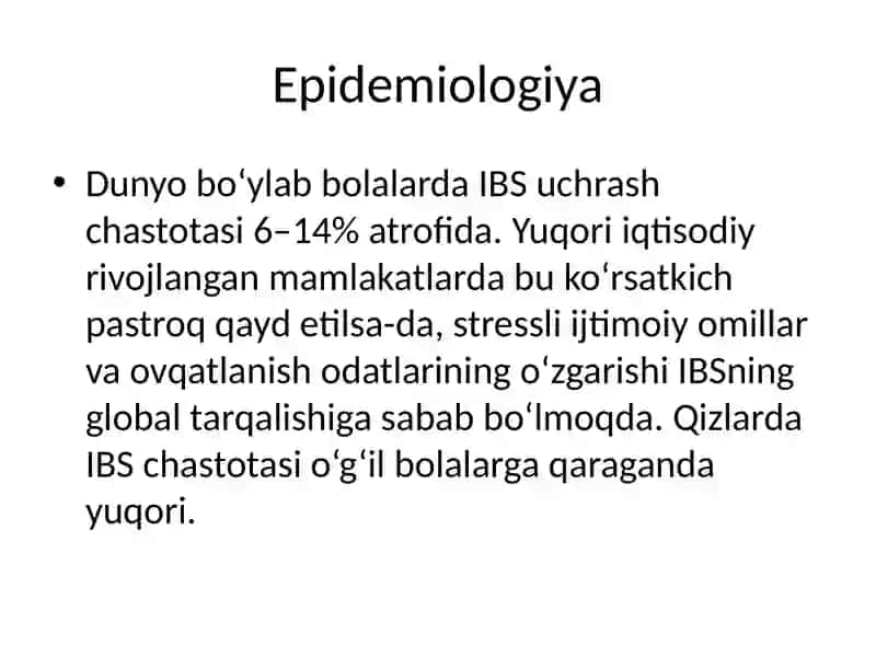 Bolalarda ichak taʼsirlanish sindromi 4