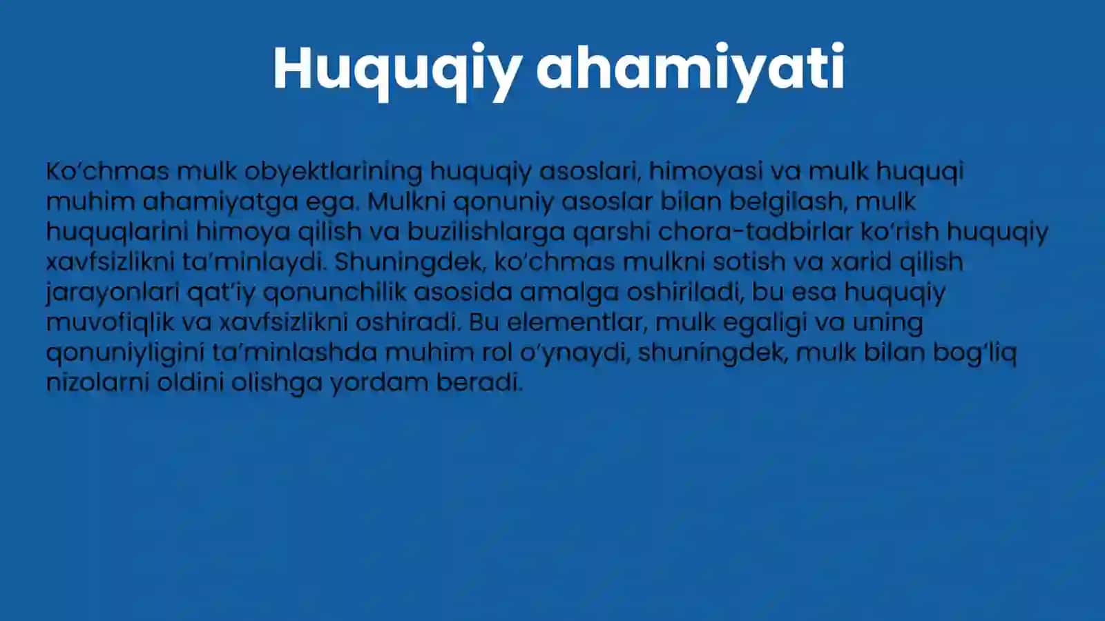 Ko'chmas mulk obyektlarining tasniflanish tizimi 4