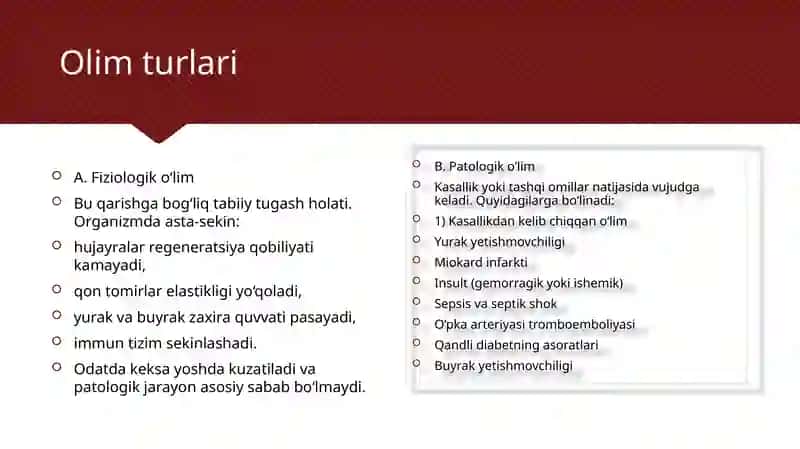 O'lim haqida tushunchalar 4