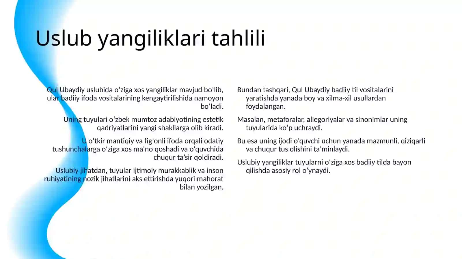 QUL UBAYDIY TUYUQLARI BADIIYATI 4