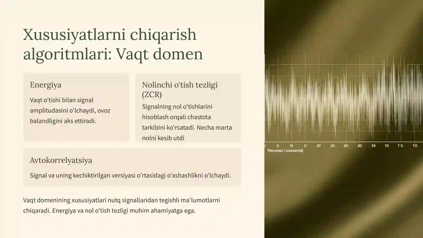 Nutqli signallarni tahlil qilish algoritmlari 4