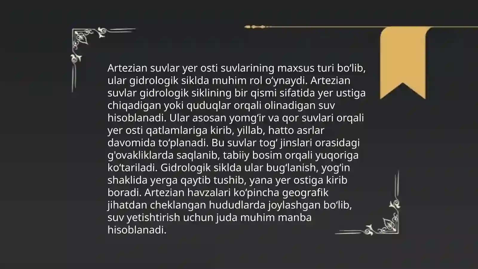 Artezian suvlarning rejimi 4