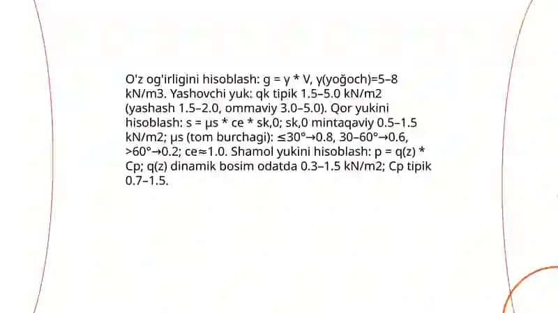 Yo'g'och ferma va ravoqlarni hisoblash 4