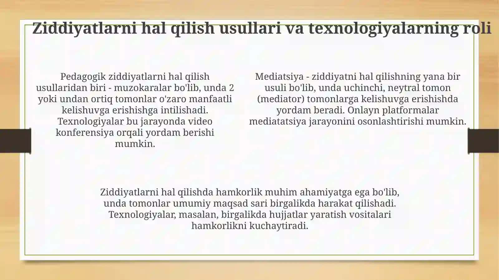 Pedagogik ziddiyatlar: sabablari, turlari va mohiyati 4