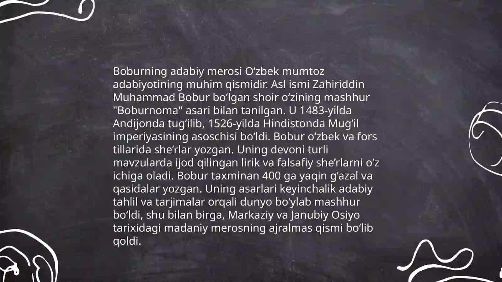 Zahiriddin Muhammad Bobur adabiy merosi 4