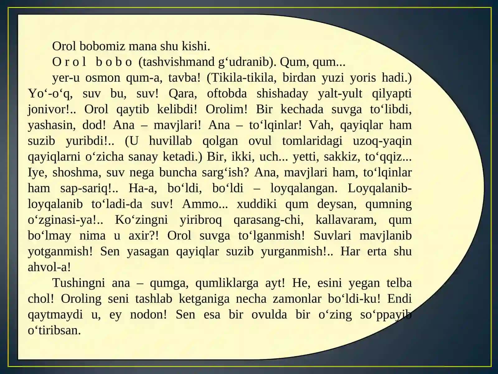 MUSTAQILLIK DAVRI DRAMATURGIYASIDAN NAMUNA 4