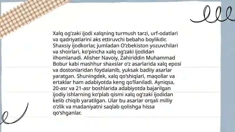 Xalq ogʻzaki ijodining turlari 4