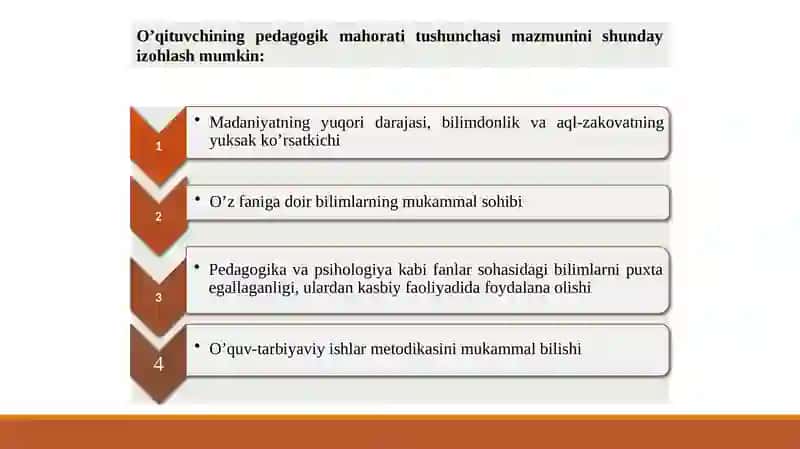 Pedagogik mahoratning asosiy komponentlari 4