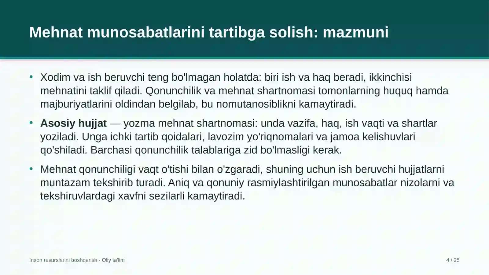 yog' moy sanoatida mehnat munosabatlarini tartibga solish 6460 4