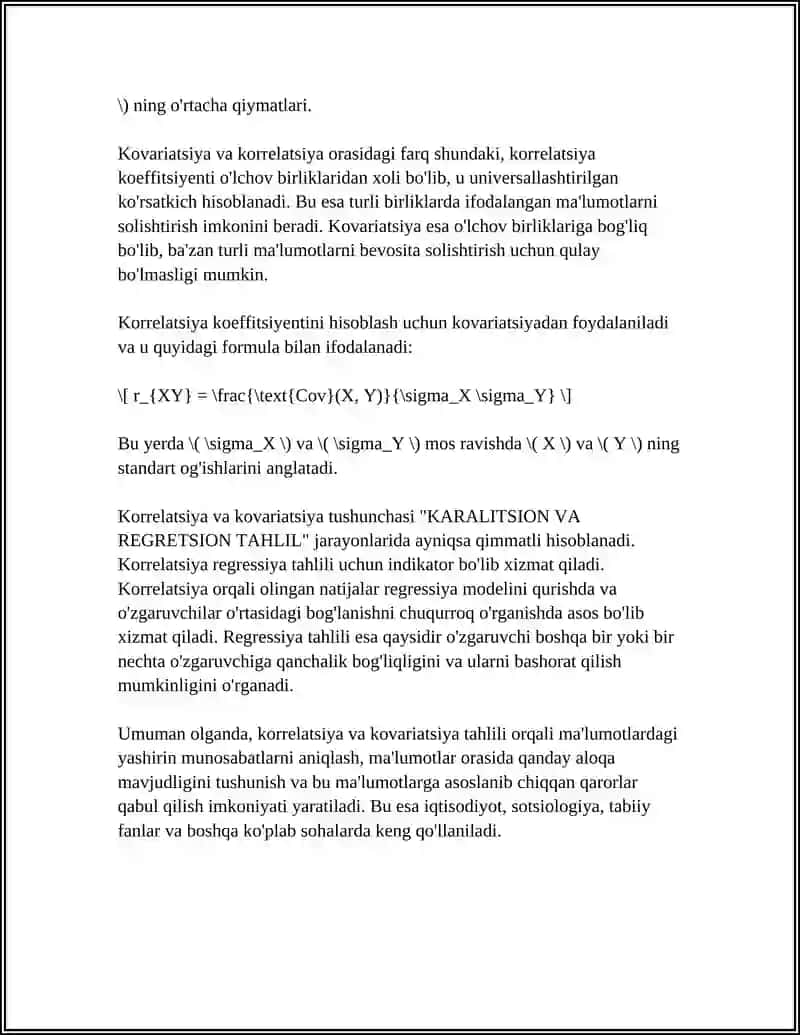 KARALITSION VA REGRETSION TAHLIL 4
