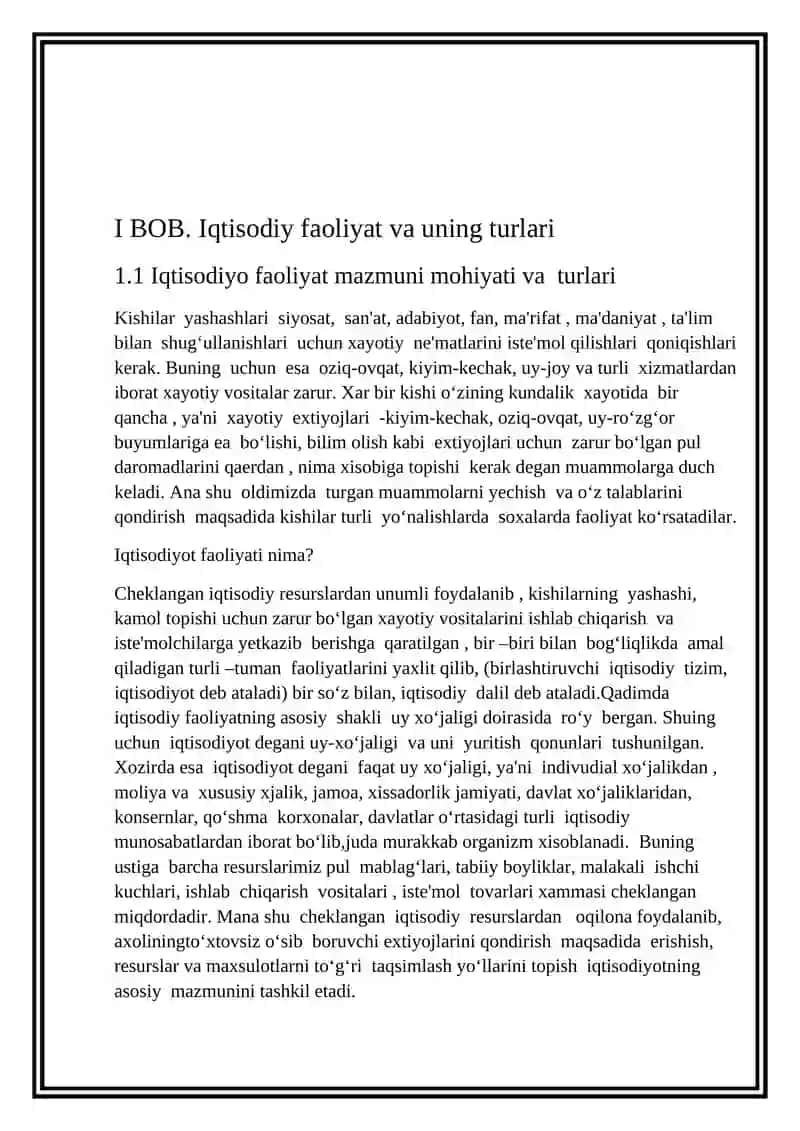 Iqtisodiy faoliyat va uning turlari 4