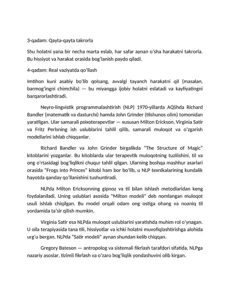 " NLP " nazariy qismi 4