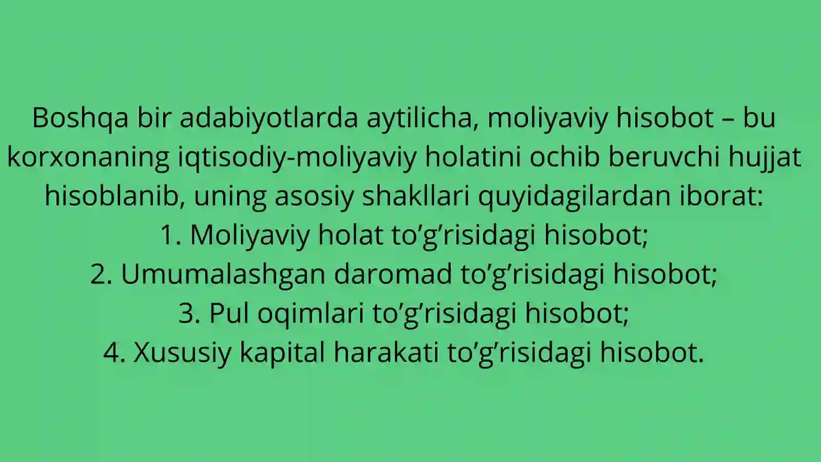 Moliyaviy hisobot fanidan mustaqil ish 4