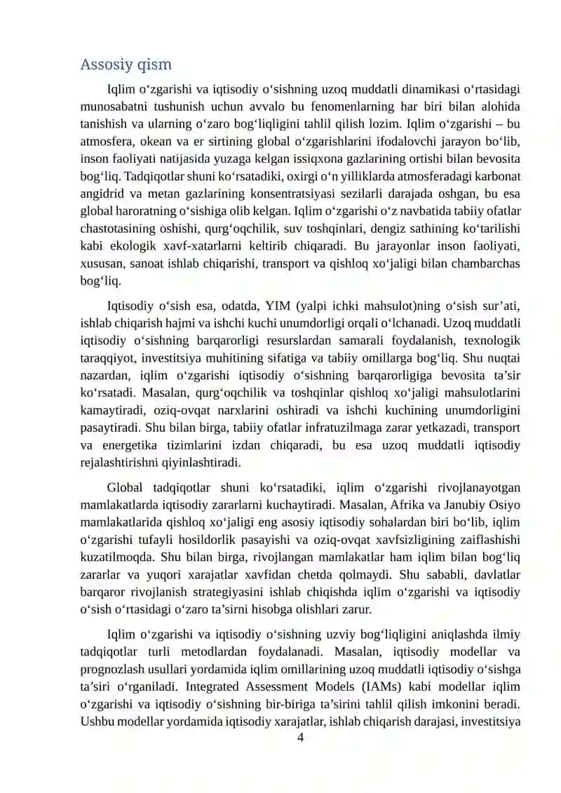 Iqlim o'zgarishi va iqtisodiy o'sishning uzoq muddatli dinamikasi 4