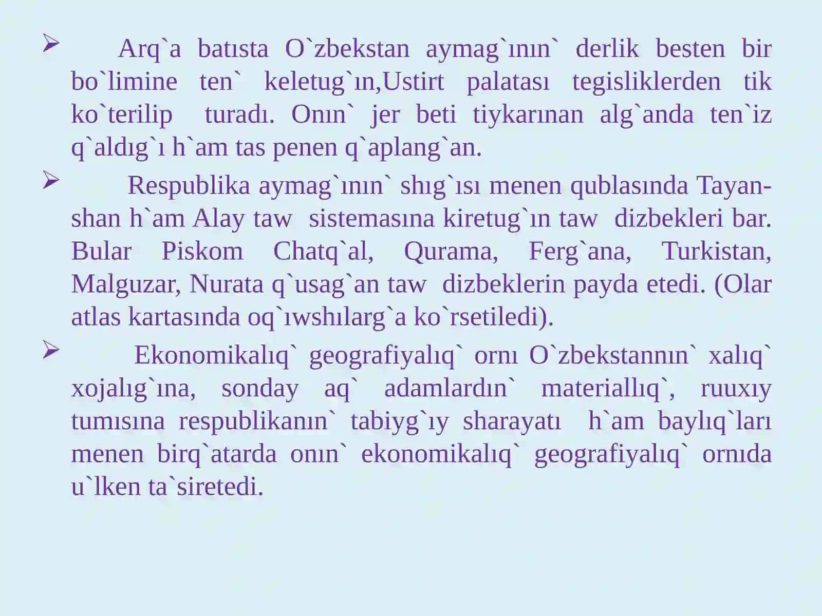 O‘zbekstannin’tabiiyy-geografiyaliqsipatlamasi 4