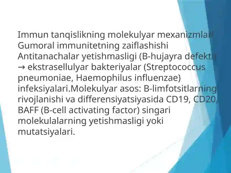Immun tanqisliklarda opportunistik infeksiyalar kelib chiqishining molekulyar mexanizmi 4